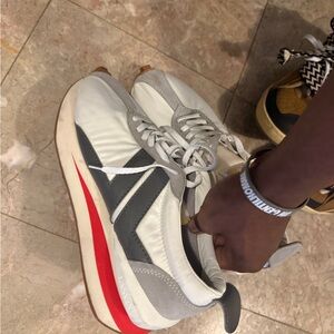 Lanvin White Gray Red Accent Men’s Sneakers
